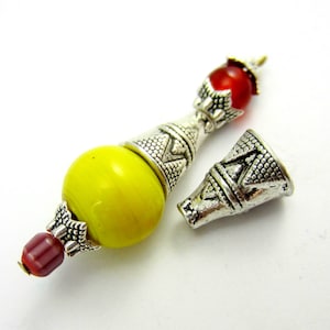 Embouts coniques en argent antique, Embouts de style tibétain 9 x 8 mm pour perles, Qté: 24