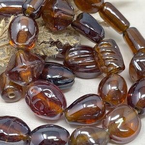 Reflective Mixed Size Brown Glass Spacer Beads, Qty 30