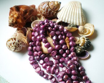 Pearls freshwater purple lavender 15 inch strand rustic organic pearl beads Purple lavender zzxx