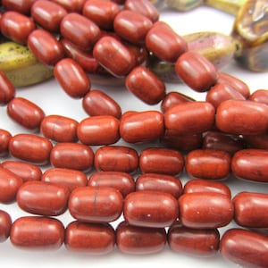 24 Faux brown amber beads Indonesian Buddhist mala beads 12mm x 8mm opaque brown tube prayer beads