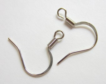 60 silver earring hooks jewelry findings french jewelry supplies 14mm fish hook