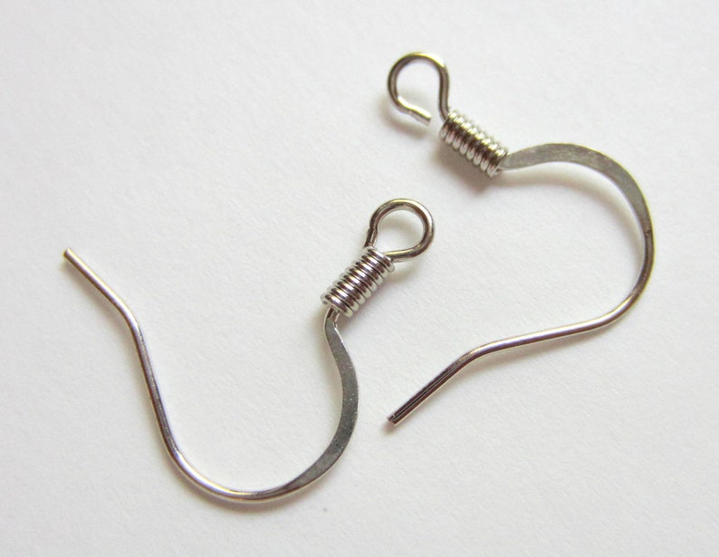 60 silver earring hooks jewelry findings french jewelry supplies 14mm fish hook image 1