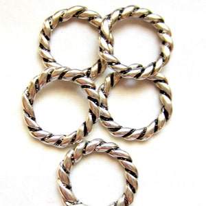 18 Antique silver connector links jewelry making metal findings 19mm x 3mm  no lead