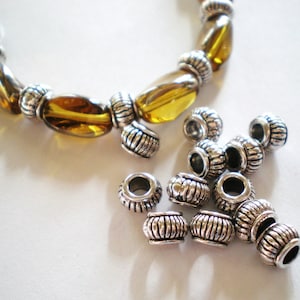 Spacer Beads silver 36 beadwork  jewelry supplies 5mm x 4mm