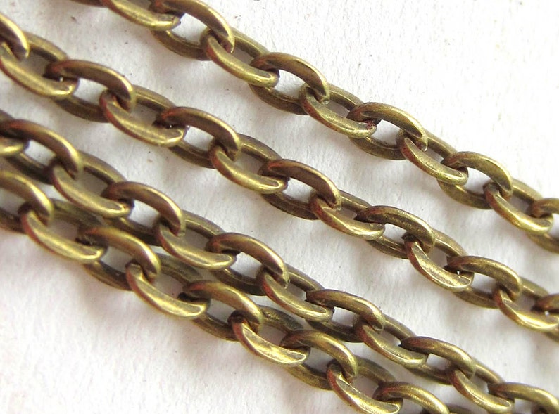 12 ft Antique bronze chain 3mm x 2mm links oval link iron Etsy