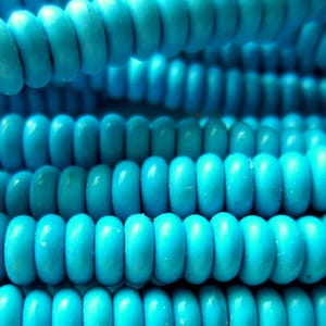 Turquoise beads 6mm x 4mm howlite gemstone rondelles Qty 50
