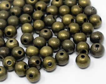 24 Large Smooth Bronze Spacer Beads, Tibetan Style Spacer Beads