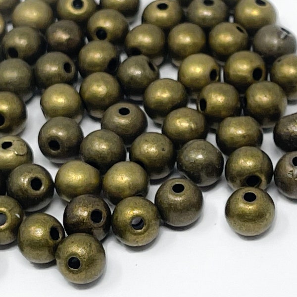 24 grandes perles d’espacement en bronze lisse, perles d’espacement de style tibétain