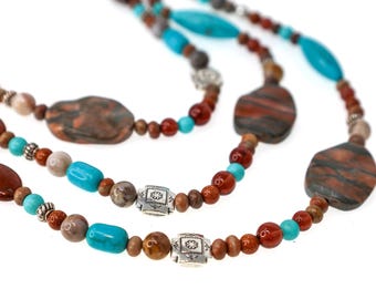 Sedona Spirit Designer Bead Strand, Artisan Glass & Stone Beads, Statement and Accent Strands