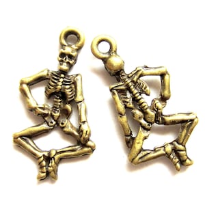 10 skeleton pendants bronze earring dangles jewelry charms 26mm 13mm