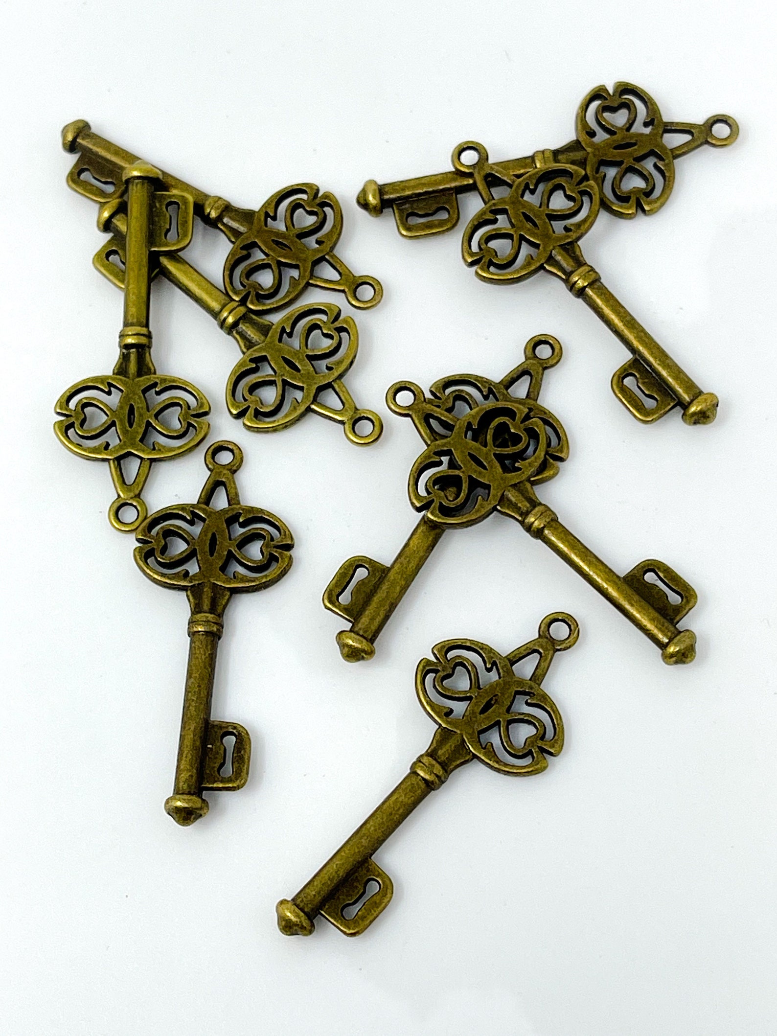 10 Antique Bronze Skeleton Key Charms Jewelry Supply 45x17x2mm Etsy