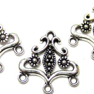 Silver Jewelry connectors Antique silver chandeliers links  jewelry findings silver components 21mm x 20mm Qty 12