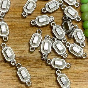 Antique Silver Jewelry Connector, Silver Jewelry Findings, Qty 24