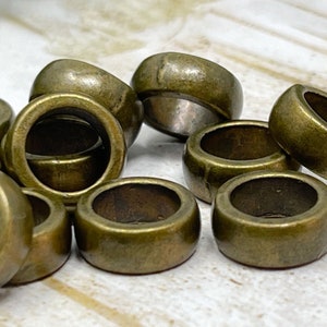 Antique Bronze Round Connector Jewelry Links, Large Hole Connectors for Jewelry Making, Metal Jewlery Findings, Bronze Beads, Qty 18