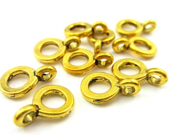 Bead hangers jewelry  making supply  antique gold charm hangers bail beads lead free Qty 30