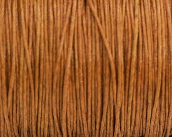 Cinnamon Brown Waxed Cotton Cord, 1mm Braided String for Bracelets and Jewelry Making, Craft Supply, Qty: 15 yds