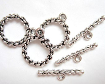 6 jewelry toggles jewelry  clasp antique silver metal 21.5 mm x 18mm