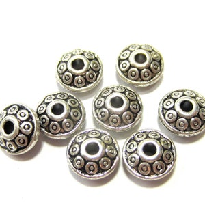30 Antique silver beads spacers jewelry making supply 6mm silver bicone beads