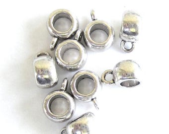 Bead hangers jewelry making supplies antique silver charm hangers 8mm x 5.5mm