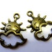 18 pc Bronze sun cloud charmes Boucle dangles bijoux conclusions 21mm x 16mm