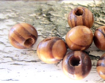 100 natural wood beads, large hole beads, Burly wood beads, diy jewelry wood beads brown burlywood beads