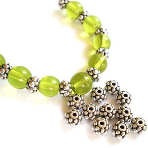 Metal beads  30 antiqued silver spacers 4mm 6mm 914y