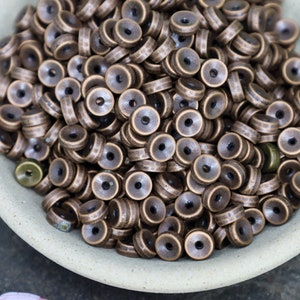 30 roodkoperen schijf spacer kralen, koperen metalen kralen, koperen spacer kralen