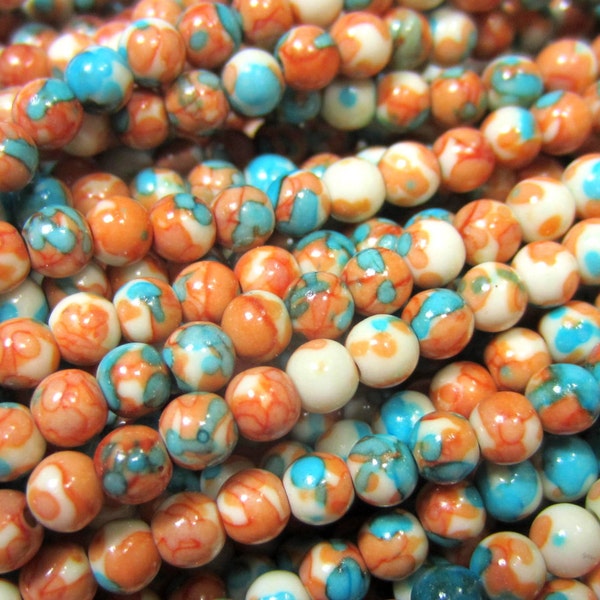 Jade beads russet red brown blue earth tone beads gemstone beads opaque dyed beads,  1 -  10mm Strand