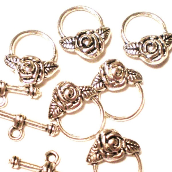 6 Jewelry Findings Flower 6 Toggles