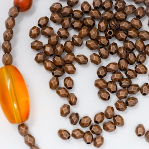 Red Copper Faceted Oval Spacer Beads, Copper Metal Beads, Copper Spacer Beads, Jewelry Supplies   10 Grams = 50