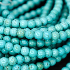 Turquoise beads 6mm crackled howlite gemstone Qty 60