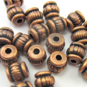 36 Contas de cobre antigas espaçadores suprimentos de metal para fabricação de joias 5 mm x 4 mm sem chumbo e níquel