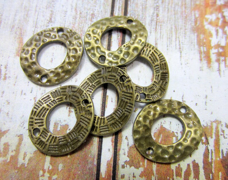 20 Antique bronze connectors rustic oval jewelry link oval Etsy