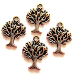 12 breloques arbre cuivre 22 mm 17 mm cuivre antique métal fournitures bijoux