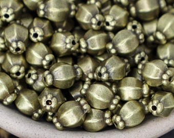 Antique Bronze Brads, Bronze Metal Spacers, Jewelry Making Supplies, 7mm x 10mm Qty 30