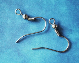 60 Earring hooks silver jewelry supplies