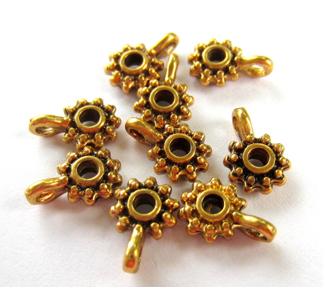 30 Bead Hangers Antique Gold Jewelry Charm Hangers Jewelry Etsy
