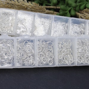 Silver Plated Alloy Jump Rings – Mixed Sizes, Open Circle Findings for Jewelry Making, DIY Crafts - 3mm - 8mm - Qty 1 Box
