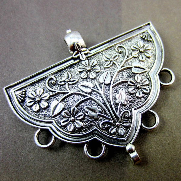 Antique silver necklace connector ethnic  jewelry charm boho tribal bohemian pendants jewelry connector 107mm 29mm x 11mm