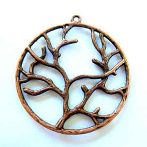 Antique Copper Tree of Life Pendants, 40mm Nature-Inspired Charms for Necklaces Bracelets and DIY Jewelry, Lead Nickel Free, Qty: 8