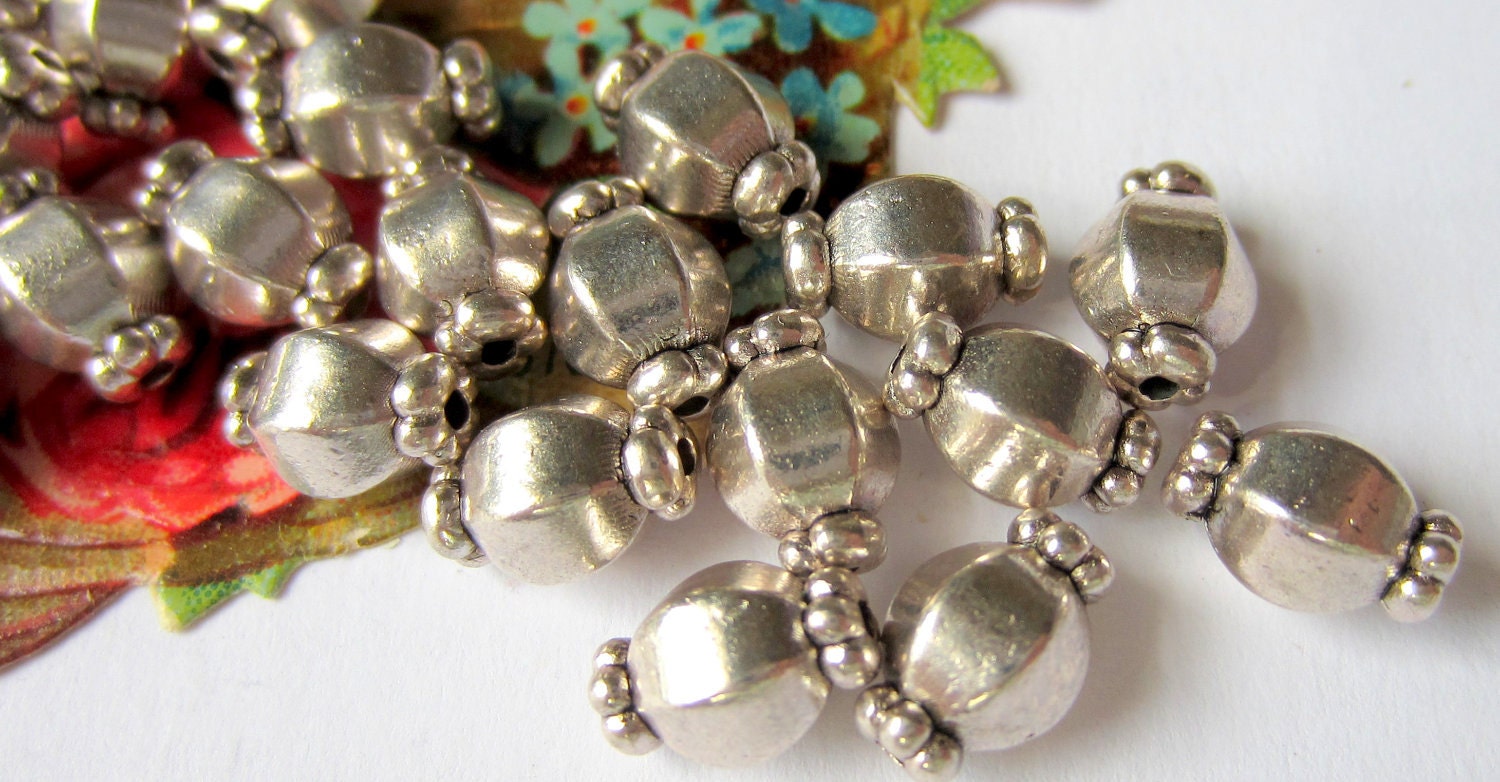 30 Silver beads spacers metal jewelry making supplies 7mm 10mm Etsy