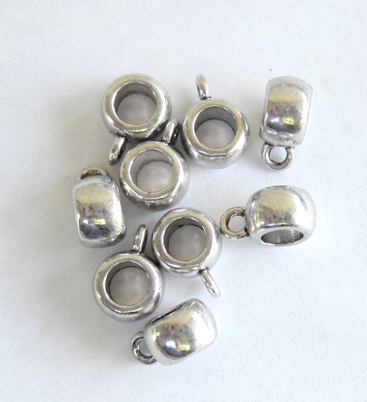 30 Bead Hangers Jewelry Making Supplies Antique Silver Charm Hangers
