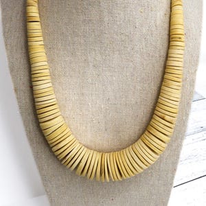 Natural Coconut Shell Beads, Flat Round Wheat Tone for Eco Boho Jewelry, Bracelets, Light Beige Earthy Beads