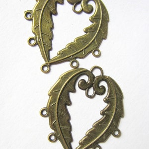 6 Boho chic dangle earring chandeliers bronze finish  earring findings btonze jewelry connectors 30mm 40mm (F2)