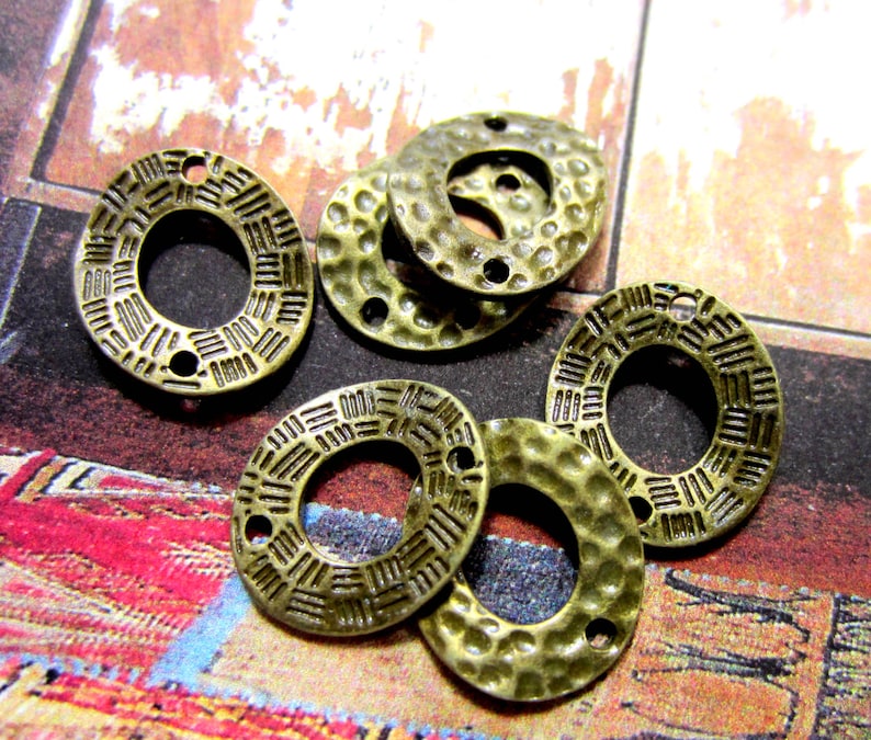 20 Antique bronze connectors rustic oval jewelry link oval Etsy