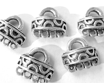 18 Silver connectors ethnic earring dangles antiqued silver pendants boho findings