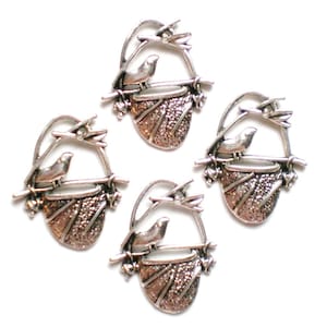 Silver Bird Charms, Nature-Inspired Metal Alloy Embellishments For Jewelry Making Scrapbooking Or Crafts, Earring Necklace Components Qty 10