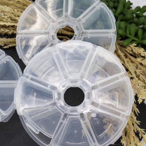 Contenitori per perline con coperchio ribaltabile - Contenitori per perline di semi - Contenitore per perline in plastica - 8 scomparti