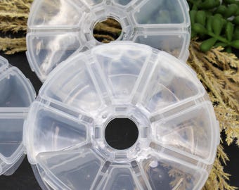 Flip Top Plastic Bead Container: 8 Compartment Seed Bead Storage
