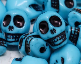 20 Schädel-Schmuck-Perlen, Tag der Toten Halloween-Perlen, Acrylperlen
